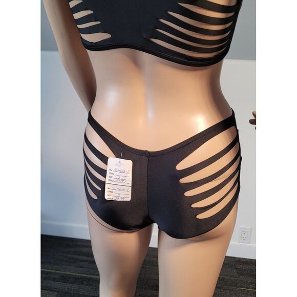 Women' Sexy Black Med Bikini Underwear Set Babydoll Mesh Sleepwear SL-4616-1 - Picture 7 of 7